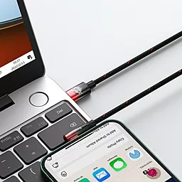 Кабель USB PD Baseus MVP 2 Elbow-shaped 20W 2M USB Type-C - Lightning Cable Black/Red (CAVP000320) - миниатюра 6