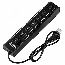 USB хаб Power Button 1-in-7 black