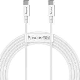 Кабель USB PD Baseus Superior 20V 5A 2M USB Type-C - Type-C Cable White (CATYS-C02)