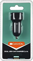 Автомобильное зарядное устройство Canyon 2.4a 2USB-A ports car charger black (CNE-CCA04B) - миниатюра 4