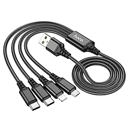 Кабель USB Hoco X76 Super 4-in-1 USB to Type-C/Type-C/Lightning/micro USB Cable black - миниатюра 2