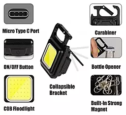 Ліхтарик NICHOSI Portable Mini Flashlight LED - мініатюра 5