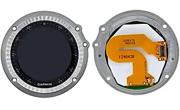 Дисплей (экран) для умных часов Garmin Fenix 3, Fenix 3 HR, Fenix 3 HR Sapphire, Quatix 3 с тачскрином и рамкой, Silver