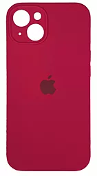 Чехол Silicone Case Full Camera для Apple iPhone 15 Rose Red