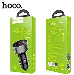 Автомобильное зарядное устройство Hoco Z26 2USB/2.1A + LCD Black - миниатюра 4