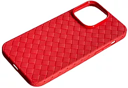 Чехол Silicone Case Weaving для Apple iPhone XS Red - миниатюра 2