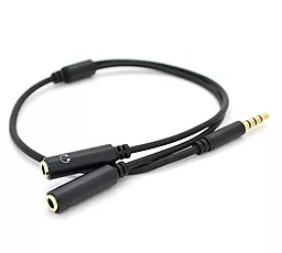 Аудио разветвитель VEGGIEG AM2-B AUX mini Jack 3.5мм M/2xF cable 0.2 м black - миниатюра 2