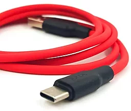 Кабель USB Hoco X21 Plus Silicone USB Type-C 2m Black / Red - миниатюра 3