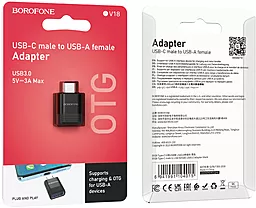 OTG-переходник Borofone BV18 M-F USB Type-C -> USB-A 3.0 Black - миниатюра 9