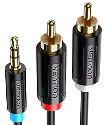 Аудио кабель Vention AUX mimi Jack 3.5mm - 2xRCA M/M cable 1.5 м black (BCLBG) - миниатюра 3
