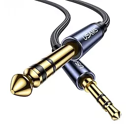 Аудіо кабель Usams US-SJ539 AUX mini Jack 3.5mm - 6.35mm Aluminum Alloy M/M Cable black (SJ539YP01)