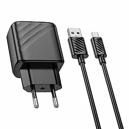 Сетевое зарядное устройство Hoco CS21A 18w QC home charger + micro USB cable black - миниатюра 6
