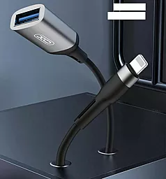 OTG-переходник XO NB201 Lightning to USB Gray - миниатюра 2