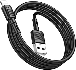 Кабель USB Hoco X83 Victory 2.4a Lightning Cable Black - миниатюра 3