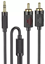 Аудио кабель Hoco UPA28 AUX mimi Jack 3.5mm - 2xRCA M/M cable 1.5 м black - миниатюра 3