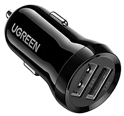 Автомобильное зарядное устройство Ugreen ED018 Dual USB Car Charger 24W 2.4A Black (50875)
