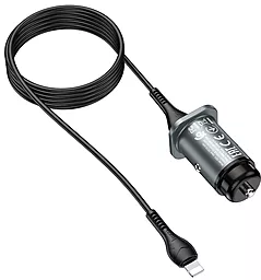 Автомобильное зарядное устройство Hoco NZ4 Wise road 2USB 24W + Lightning Cable Grey - миниатюра 2