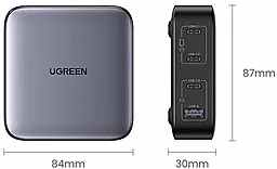 Сетевое зарядное устройство с быстрой зарядкой Ugreen CD328 100W 3xUSB-C-1A Black (90928) - миниатюра 4