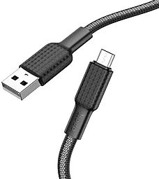 Кабель USB Hoco X69 Jaeger 2.4A micro USB Cable Black/White - миниатюра 4