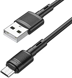 Кабель USB Hoco X83 Victory 2.4A micro USB Cable Black - миниатюра 2