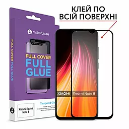 Защитное стекло MAKE Full Cover Full Glue для Xiaomi Redmi Note 8 2021 Black (MGFXRN821)