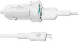 Автомобильное зарядное устройство Ridea RCC-21212 12W 2.4A 2xUSB-A + USB-C cable White - миниатюра 3