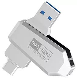 Флешка XO U50 Type-C + USB 3.0 64GB  Silver