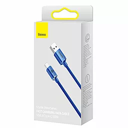 Кабель USB Baseus Crystal Shine Series 100w 5a 2m USB Type-C cable blue (CAJY000503) - миниатюра 4