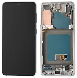 Дисплей Samsung Galaxy S21 G991 с тачскрином и рамкой, (OLED), White