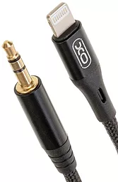 Аудио кабель XO NBR155A AUX mini Jack 3.5mm - Lightning M/M Cable 1 м black - миниатюра 2