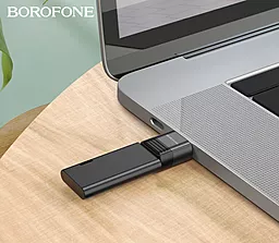 Адаптер-переходник Borofone BV18 M-F USB-A -> USB Type-C Black - миниатюра 7