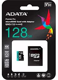 Карта памяти ADATA 128 GB microSDXC UHS-I Premier Pro + SD Adapter (AUSDX128GUI3V30SA2-RA1) - миниатюра 3