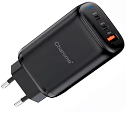 Сетевое зарядное устройство Charome C30 65w PD/QC GaN 2xUSB-C/USB-A ports home charger black - миниатюра 3
