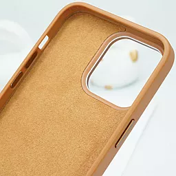Чехол Epik Bonbon Leather Metal Style with MagSafe для Apple iPhone 14 Pro Max Brown - миниатюра 3