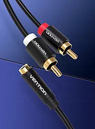 Аудио кабель Vention mimi Jack 3.5mm - 2xRCA F/M cable 1.5 м black (VAB-R01-B150) - миниатюра 4
