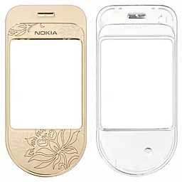 Корпусное стекло дисплея Nokia 7370 (пластик) Gold