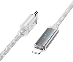 Кабель USB PD  Hoco U127 27w 3a 1.2m USB Type-C - Lightning cable silver - миниатюра 2