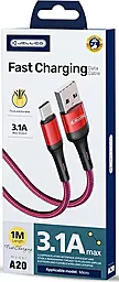 Кабель USB Jellico A20 15W 3A USB Type-C Cable Red - миниатюра 3