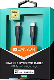 Кабель USB PD Canyon MFI 18w 3a 1.2m USB Type-C - Lightning cable  black (CNS-MFIC4B) - миниатюра 3
