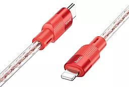 Кабель USB Hoco X99 Crystal Junction 27w 3a 1.2m USB Type-C - Lightning cable red - миниатюра 4