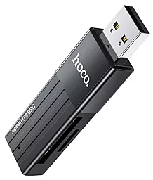 Кардридер Hoco HB20 Mindful 2-in-1 USB2.0 Black - миниатюра 3