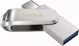 Флешка SanDisk Ultra Dual Luxe 64Gb USB 3.1 Type-C (SDDDC4-064G-G46) Silver - миниатюра 2