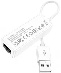 Сетевая карта Hoco UA22 Ethernet Adapter USB-A to RJ45 до 100 Мбит/c White - миниатюра 2