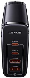 Сетевое зарядное устройство Usams US-CC145 T44 2USB-A/2USB-C GaN PD&QC3.0 100W 3A Black - миниатюра 3