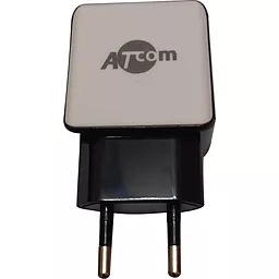 Сетевое зарядное устройство Atcom DT-T01 2.1a 2xUSB-A ports home charger black (20101) - миниатюра 3
