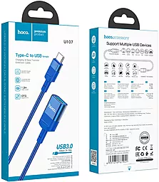 OTG-переходник Hoco U107 USB 3.0 Type-C USB 1.2м Blue - миниатюра 5