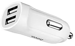 Автомобильное зарядное устройство Hoco Z2A 2USB + Micro USB Cable White - миниатюра 4