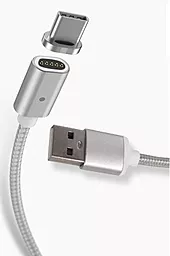 USB Кабель Hoco U16 Magnetic Adsorption USB Type-C Cable 1.2M Silver - мініатюра 2