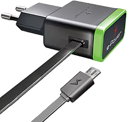 Мережевий зарядний пристрій  E-Power USB Home Charger (2.1A) Black (EP502HC) - мініатюра 3