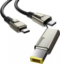 Кабель USB PD Baseus Flash 2-in-1 20V 5A 2M USB Type-C - Type-C/Square pin Cable Black (CA1T2-B01) - миниатюра 2